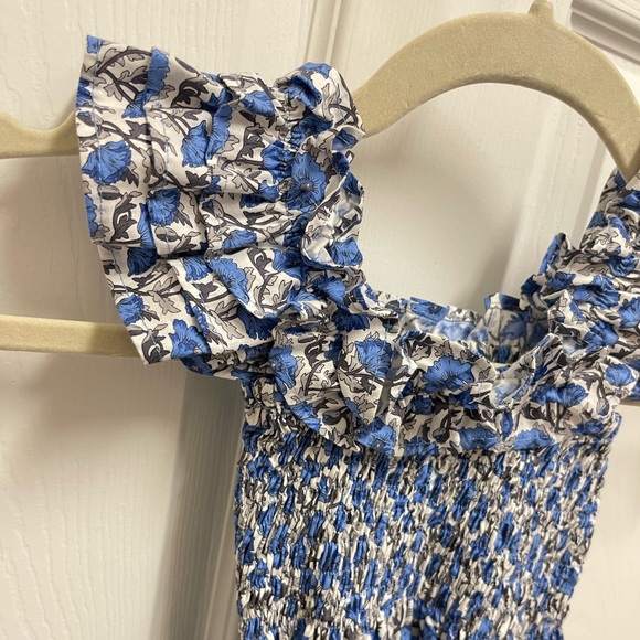 Margarita Mercantile Blue Floral Smocked Dress - Picture 4 of 8